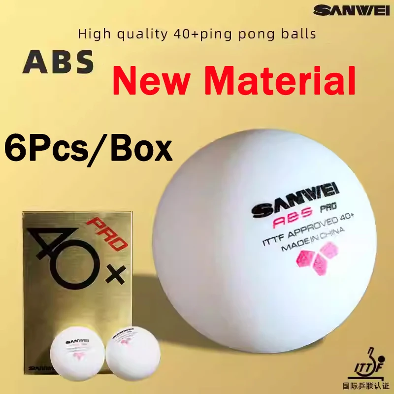 Table Tennis Olympics - 6pcs/box New Material SANWEI ABS PRO